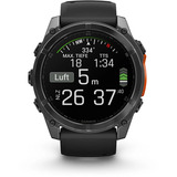 Garmin fēnix 8 - 51 mm, AMOLED, Smartwatch Schwarz/Schiefergrau, Silikon-Armband, Edelstahl