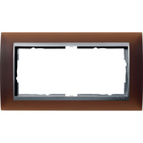 Gira Abdeckrahmen Rahmen für zwei Einheiten opak mit Zwischenrahmen, Abdeckung braun, Retail