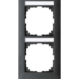 Merten Rahmen zwei-fach mit Beschriftungsfläche, Thermoplast, matt, Schutzart IP20, Klemmbefestigung anthrazit, Retail