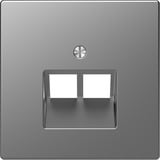 Merten Zentralplatte 2fach, Abdeckung edelstahl, Retail