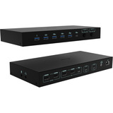 i-tec USB-C KVM Docking Station, Dockingstation schwarz, für Drei Ausgangsgeräte, Zwei Displays, Power Delivery