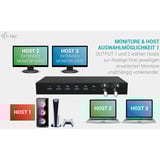 i-tec USB-C KVM Docking Station, Dockingstation schwarz, für Drei Ausgangsgeräte, Zwei Displays, Power Delivery
