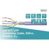 Digitus Professional Cat.6 F/UTP Verlegekabel simplex, Cca violett, 500 Meter Trommel