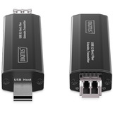 Digitus USB 3.2 Gen1 Fiber Extender, 5Gbps, 4 Ports, 300 Meter, USB-Extender schwarz, 3x USB-A, 1x USB-C