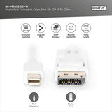 Digitus mini-DisplayPort > DisplayPort Anschlusskabel, Full HD 1080p weiß, 2 Meter