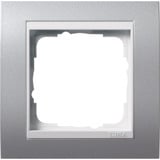 Gira Abdeckrahmen 1-fach Aluminium mit Zwischenrahmen, Abdeckung aluminium, Retail