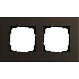 Gira Abdeckrahmen zwei fach Aluminium eloxiert, Abdeckung braun, Retail