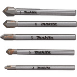 Makita Glas- und Fliesenbohrer-Satz 5-teilig, E-25410 mit Rundschaft
