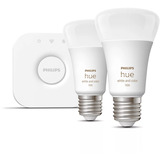 Philips Hue White & Color Ambiance Starter-Set: E27 Smarte Lampe A60 Doppelpack, LED-Lampe 