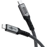 goobay USB4 Gen 3x2 Kabel, USB-C Stecker > USB-C Stecker, 40Gbit/s schwarz/grau, 0,5 Meter, PD, Laden mit bis zu 240 Watt