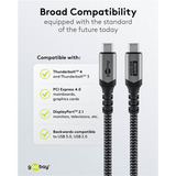 goobay USB4 Gen 3x2 Kabel, USB-C Stecker > USB-C Stecker, 40Gbit/s schwarz/grau, 0,5 Meter, PD, Laden mit bis zu 240 Watt