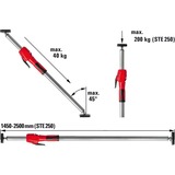 BESSEY Decken-und Montagestütze STE250 silber/rot, 1.450mm - 2.500mm, mit Pumpgriff