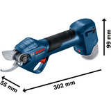 Bosch Professional Akku-Gartenschere GGP 12V-25 Professional, 12Volt blau/schwarz, 2x Li-Ionen Akku 3,0Ah