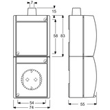 Busch-Jaeger Kombination Steckdose mit Schutzkontakt und Serienschalter, Aufputz, IP44, 16 Ampere blaugrün, Retail