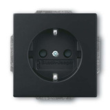 Busch-Jaeger Schutzkontakt Standard Steckdose mit erhöhtem Berührungsschutz schwarz, Retail