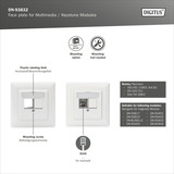 Digitus Frontplatte und Einbaurahmen für Multimedia / Keystone Module weiß