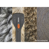 Thomas Fellpflege-Set, 6-teilig, Staubsauger-Aufsatz schwarz/grau, mit 3 austauschbaren Kämmen