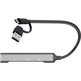 i-tec USB-A/USB-C Metal HUB 1x USB-C 3.1+3x USB 2.0, USB-Hub silber