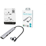 i-tec USB-A/USB-C Metal HUB 1x USB-C 3.1+3x USB 2.0, USB-Hub silber