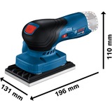 Bosch Professional Akku-Schwingschleifer GSS 12V-13 Professional solo blau/schwarz, ohne Akku und Ladegerät, in L-BOXX, 3 Schleifplatten