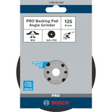 Bosch Professional PRO Backing Pad, Stützteller für Fiberschleifscheiben 125mm, M14, Schleifteller weich, für Winkelschleifer mit Spannmutter