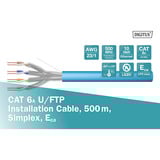 Digitus Professional Cat.6a U/FTP Verlegekabel simplex, Eca blau, 500 Meter Trommel
