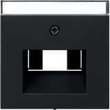 Gira Abdeckung für Universal-Anschluss-Einsätze und Netzwerk-Anschlussdose mit Beschriftungsfeld, matt lackiert schwarz, Retail