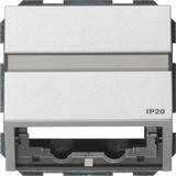 Gira Datenhaube mit Tragring und Beschriftungsfeld für Kommunikationstechnik, Abdeckung aluminium, Retail