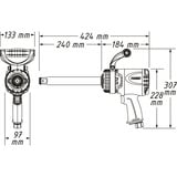 Hazet 1″ Twin Turbo Schlagschrauber (9014LGTT) blau/schwarz, Lösemoment 3.850 Nm, Lange Spindel 240 mm