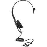 Jabra Engage 40, Headset schwarz, Microsoft Teams Version, Inline Link, USB-C und USB-A, Mono