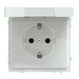 Merten Schutzkontakt-Steckdose mit Klappdeckel weiß, Retail