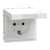 Merten Schutzkontakt-Steckdose mit Klappdeckel weiß, Retail