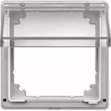 Merten Zwischenring Aquadesign mit Klappdeckel transparent, Abdeckung aluminium, Retail