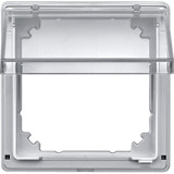 Merten Zwischenring Aquadesign mit Klappdeckel transparent, Abdeckung aluminium, Retail