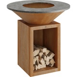 OFYR Holzgrill Classic Storage Corten 100 Ø 100cm, mit Holzlager