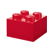 Room Copenhagen LEGO Storage Brick 4 Top Lid Glitter, Aufbewahrungsbox rot/transparent