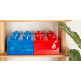 Room Copenhagen LEGO Storage Brick 4 Top Lid Glitter, Aufbewahrungsbox rot/transparent