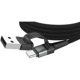 Ansmann Magnetisches 4in1 Ladekabel schwarz, USB-A / USB-C / Lightning