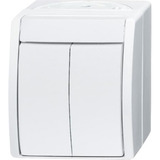 Busch-Jaeger Serienschalter 2601/5 Wippe Taste mit Komplettgehäuse weiß (matt), Retail