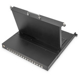 Digitus Modulare HD LCD KVM Konsole mit 17" TFT 16 Port HDMI, KVM-Switch schwarz, deutsches Tastaturlayout, 16 Port HDMI KVM-Switch, Touchpad