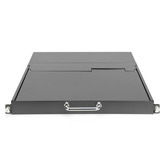 Digitus Modulare HD LCD KVM Konsole mit 17" TFT 16 Port HDMI, KVM-Switch schwarz, deutsches Tastaturlayout, 16 Port HDMI KVM-Switch, Touchpad