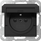 Gira Steckdose mit Erdungsstift Klappdeckel und erhöhtem Berührungsschutz schwarz, Retail