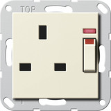Gira Steckdose mit Kontrolllicht 13 Ampere British Standard weiß, Retail