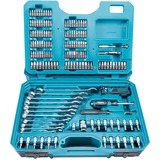 Makita Handwerkzeug-Set E-10883, 221-teilig blau, inkl. 2 Umschalt-Knarren, 1/4" und 1/2"