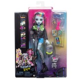 Mattel Monster High Frankie Stein, Puppe mit Frankies Haustier Watzie und Zubehörteilen