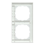 Merten Rahmen zweifach für Senkrecht- und Waagerechtmontage aus Thermoplast, glänzend weiß (glänzend), Retail