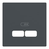 Merten Zentralplatte für USB Ladestation Einsatz aus Thermoplast matt anthrazit, Retail