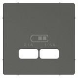 Merten Zentralplatte für USB Ladestation Einsatz aus Thermoplast matt anthrazit, Retail