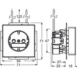 Busch-Jaeger Schutzkontakt Steckdosen Einsatz mit LED Kontrolllicht edelstahl, Retail