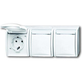 Busch-Jaeger Steckdose dreifach CEE 7/3 Typ F weiß, Retail